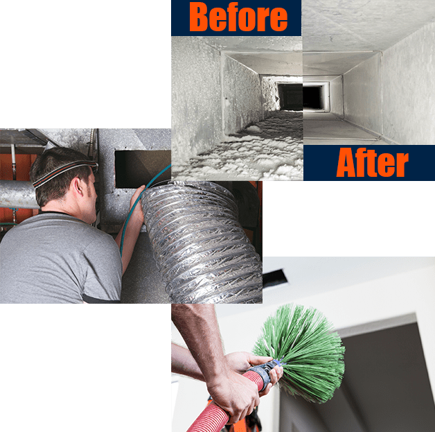 San Antonio Air Duct Cleaning - before and after